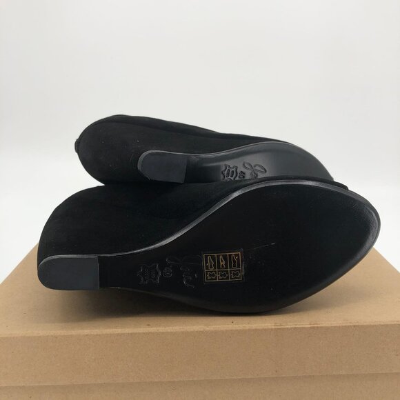 Joie Black & Gold Lace-Up Heeled Boots | Versatile for All Seasons - Picture 4 of 5